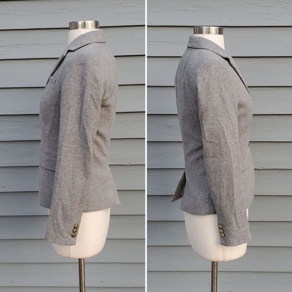 J. Crew Gray Wool Blend 2 Button Preppy Acadamia School Boy Schoolboy Blazer 00 - Picture 4 of 8
